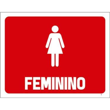 Imagem de Kit 3 Placas Horizontal Banheiro Feminino 36X46