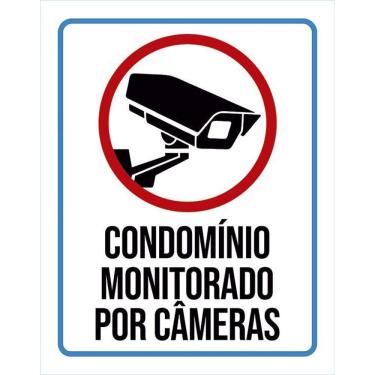 Imagem de Kit 3 Placas Sinalização Condomínio Monitorado