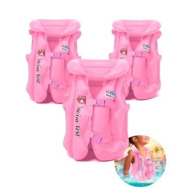 Imagem de Kit 3 Colete Infantil Boia Inflavel Piscina Verão Diversão - M3M, Unic