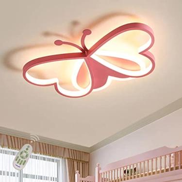 Imagem de Luzes de teto LED reguláveis para quarto de crianças, meninas, meninos, quarto de crianças, luminária de parede de teto, lustre de acrílico com design de borboleta moderno para sala de estar