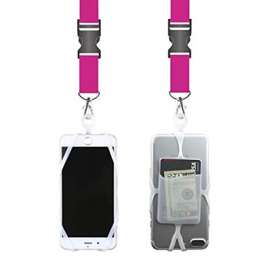Imagem de Gear Beast Cordão universal para celular compatível com iPhone, Galaxy e a maioria dos smartphones, inclui suporte de capa de celular com bolso para cartão, alça de pescoço macia com fecho removível e