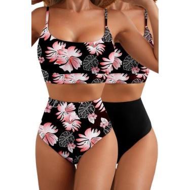 Imagem de Conjunto de biquíni Herseas 2025 Summer High Waist Reversível Preto