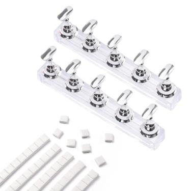 Imagem de KAZIPOP 2 conjuntos de suporte de unhas para exibição de unhas postiças magnéticas postiças para prática com 66 peças de massa reutilizável para pintura de unhas e artes (4)
