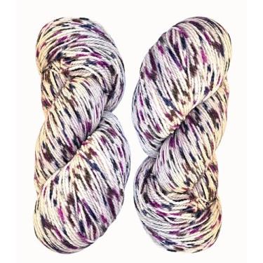 Imagem de Sunny Cat Fio de lã Fusion – Conjunto de 2 novelos de mistura de lã – 100 g/3,5 oz cada – 400 m/435 jardas – Feito na Turquia. Cores naturais tingidas à mão. Fio de peso médio premium para tricô e