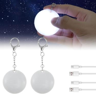 Imagem de HJJWNDDNG 2 peças, luz redonda brilhante, sensor automático de LED, lâmpada de bolsa redonda, mini luz de mão ativada por toque, luz noturna portátil para mulheres e meninas, acessórios de bolsa