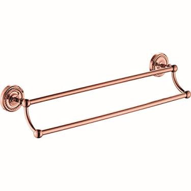 Imagem de Prateleira de toalha vintage ouro rosa latão saboneteira suporte de escova de dentes metal montado na parede rack de secador de cabelo conjunto de pingente de toalha de banheiro, 3 (2)