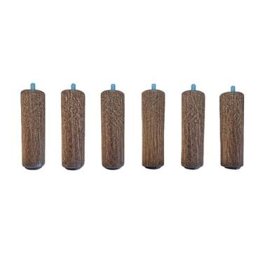 Imagem de Kit 6 Pés Para Cama Box Madeira 12cm Cilíndrico Nogueira - Imacá