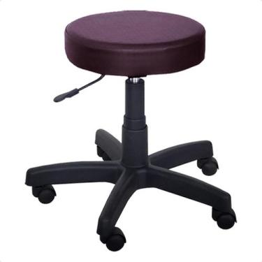 Imagem de Cadeira Mocho Banqueta Giratório Regulagem Pistão À Gás Café - For-Ty 