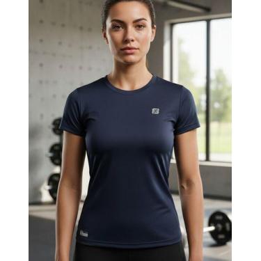 Imagem de Camiseta Feminina Termica Dry Fit Poliamida Uv Academia - Fyne Fit, Az