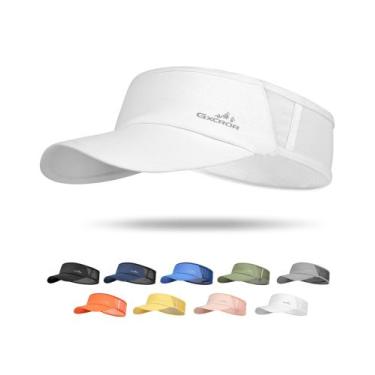 Imagem de Chapéu esportivo com viseira solar GXCROR leve UPF50+ branco