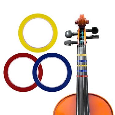 Imagem de 3 rolos de fita de violino, 66 m, 66 m, fita de violoncelo, instrumento de dedilhado, fita de violino para iniciantes instrumentos orquestrais (vermelho, amarelo, azul)