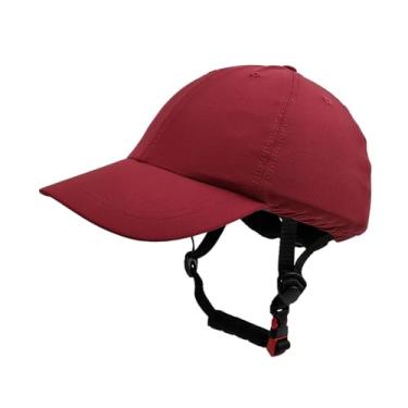 Imagem de Fenteer Chapéu de capacete de bicicleta para mulheres, chapéu de sol respirável e removível para ciclismo, para mochilão ao ar livre, Vermelho, L