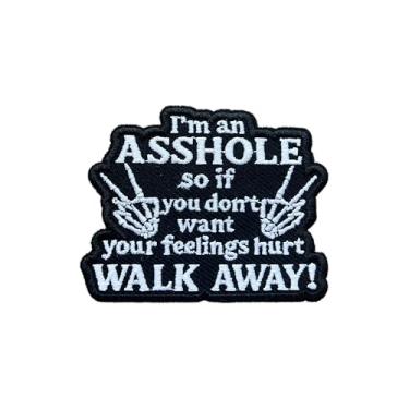 Imagem de Roiseposie I'm an Asshole So If You Don't Want Your Feelings Hurt, Patch Walk Away, Esqueleto Sassy Funny Sassy 7,6 cm Passar/Costurar em Aplique Bordado Remendos de Tecido para Roupas Mochilas Chapéu