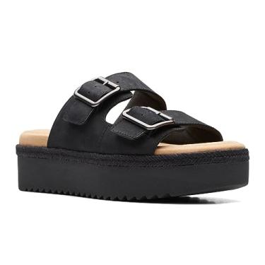 Imagem de Clarks Sandália feminina Lana Beach Slide, Couro preto, 40