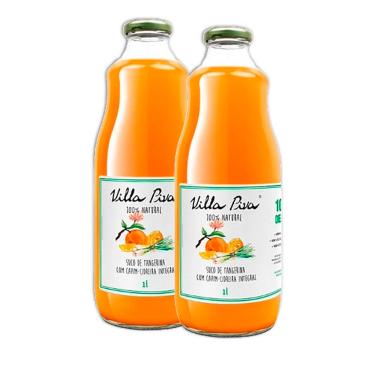 Imagem de Kit 2X: Suco de Tangerina com Capim Cidreira Sem Açúcar Villa Piva 1L