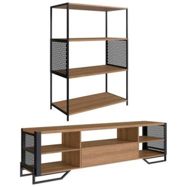 Imagem de Rack 180 Cm Gaveta Estante 77 Cm Industrial 17x24 Mell Preto Pp Mell P