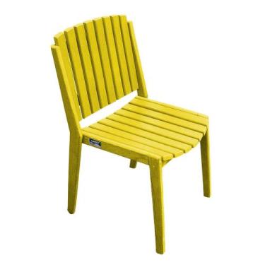 Imagem de Cadeira Premium Madeira Plástica Maciça 85cm Com Encosto - Lanci Madei