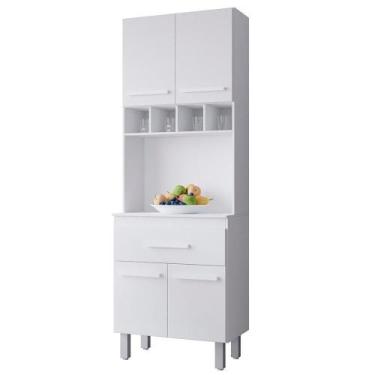 Imagem de Armario Paneleiro 4 Portas 1 Gaveta 197x60 Cm Vitoria Branco Mobbs - M