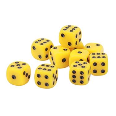 Imagem de Conjunto de Dados, Cubos de Dados à Prova de Desgaste de 16 Mm para Jogos de Mesa (Amarelo)