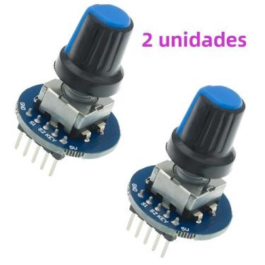 Imagem de Módulo Encoder Rotativo 2 Peças Sensor Brick Desenvolvimento Botão De 