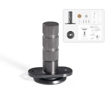 Imagem de PANALI Rolha de porta magnética, nova atualização, oculta, retrátil e poderosa, batente de porta à prova de vento, 0-0,8 cm, folga do solo, cinza