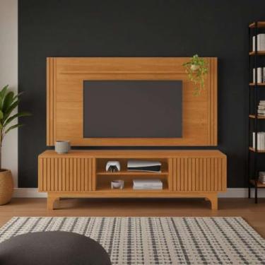 Imagem de Home Painel e Rack Trunfo MDF Cinamomo Grande Para TV 70 Polegadas