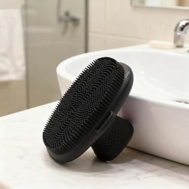 Imagem de Escova de limpeza facial, esfregão de massagem macio, almofada de limpeza facial à prova d'água portátil com laço para pendurar para cuidados diários com a pele