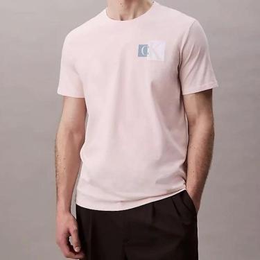 Imagem de Camiseta Clássica Calvin Klein Logo Contraste - Logomarca Ck em camurça - 4RB858G-690-Masculino