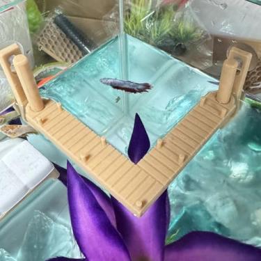 Imagem de Anéis de alimentação pequenos para peixes, couro betta flutuante e caverna de camarão, alimentador de betta ou camarão, rede e esconderijo de betta, acessórios decorativos de alimentação para aquário