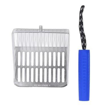 Imagem de GLOGLOW Matra de Areia de Areia de, Colher de Metal Escavação Profunda Cat Scoop Fast Filtration Box Anti Smipling Splashing Poop Sifting Kitten Pooper Lifter Nan (Azul)
