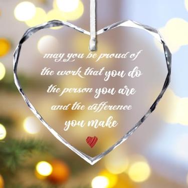 Imagem de Enfeite de cristal de Natal de 7 cm - Que você tenha orgulho do trabalho que você faz - presente de agradecimento, lembrança, decoração, presente de agradecimento para colegas, presentes orgulhosos de