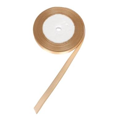 Imagem de Fita dourada de 9,5 cm (3/20.3 cm), fitas de cetim sólidas para embrulho de presente, decoração de aniversário de festa de casamento, fita de artesanato para projetos DIY