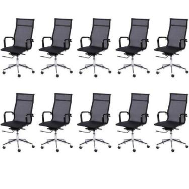 Imagem de Kit 10 Cadeiras Escritorio Presidente Esteirinha Tela Mesh 3303 - Espr