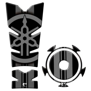 Imagem de Kit Protetor Tanque E Bocal Adesivo Moto Yamaha Fz15 Ano 2022/2023 Cinza