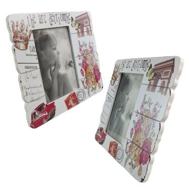 Imagem de Porta Retrato 10x15 Kit 2 Unidades Moldura Fotografia Arco Do Triunfo Decoraçao Casa Enfeite