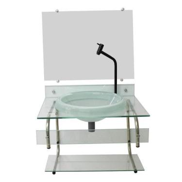 Imagem de Gabinete Para Banheiro De Vidro Itxx 60Cm Inox Incolor - Cubas E Gabin