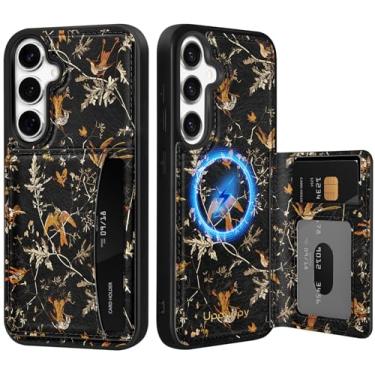 Imagem de Uppuppy Capa para Samsung Galaxy S25 Plus/S24 Plus com carteira - Compatível com MagSafe Cute Women Girls Couro Estético Titular Cartão de Crédito Capa de Telefone para S25Plus/S24Plus, Pássaro