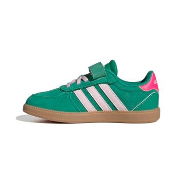 Imagem de adidas Tênis infantil unissex Breaknet elegante, Verde/rosa claro/rosa lúcido, 17