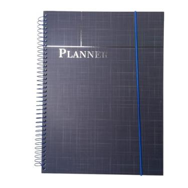 Imagem de Planner de Organização e Produtividade | Gerenciamento Diário de Tarefas, Metas e Finanças | Capa Dura com Elástico, 96 Folhas | Ideal para Estudos, Trabalho e Rotina Pessoal | Cores: Preto, Azul, Cinza e Rosa (Planner Azul)