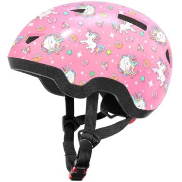 Imagem de Capacete de bicicleta infantil para meninos e meninas, capacetes infantis ajustáveis de bebês/bebês a crianças, 1/2/3/4/5/6/7/8 anos (unicórnio, tamanho P)