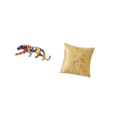 Imagem de Fenteer Escultura de Animal Artesanal, Estatueta Caminhando, Ornamento para Estante de Livros, Prateleira Interna, Capa de Almofada Elegante para Sofá,