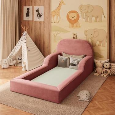 Imagem de Cama Montessoriana Infantil Espuma Proteção Lateral + Colchão - Balaqui Decor Cor:rosa