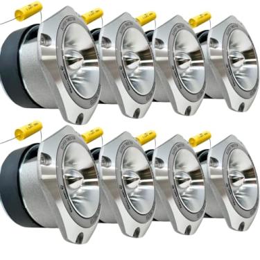 Imagem de Bass Rockers BRCP24 Silver Tweeter Bullet 10.1 cm, 400W Peak/200W RMS, corpo de alumínio fundido de 8 Ohm, alto rendimento (até 110 dB), resposta de frequência 4kHz-20kHz (prata - pacote com 8)