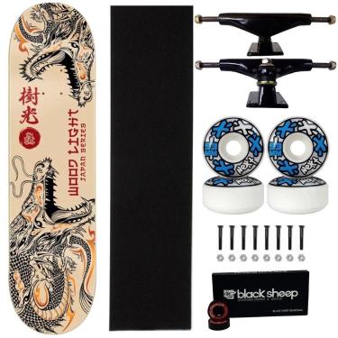 Imagem de Skate Wood Light Dragão Montado Fiberglass 8.0 Next 53mm-Masculino