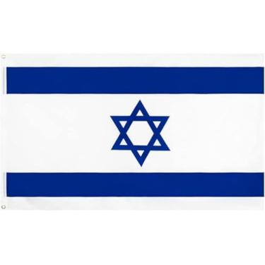 Imagem de Bandeiras de Israel 1,8 x 3 m, bandeiras nacionais israelenses, cores vivas e à prova de desbotamento, costura dupla com 2 ilhós de latão, para quarto adolescente, tapeçaria legal para decoração de