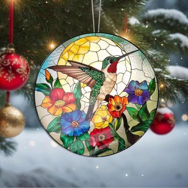 Imagem de Enfeites de Natal para pendurar em cristal, enfeites de árvore de Natal feitos à mão, decoração de carro e casa - presentes de Natal, decoração de artesanato em acrílico, ideias de troca de presentes