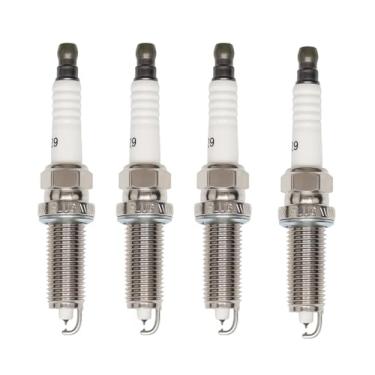 Imagem de Pacote com 4 velas de ignição de irídio duplo 9029 compatíveis com Nissan Altima Cube Sentra Rogue Versa Pathfinder 2009-2019 Infiniti FX50 M56 QX60 QX70 Substituição para 22401JA01B
