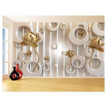 Imagem de Papel De Parede 3D Floral Textura Sala Flores 3,5M Xfl290 - Você Decor