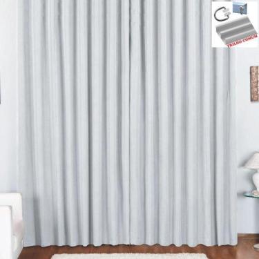 Imagem de Cortina Pryme 3 Metros Sala Em Oxford Trilho Comum Branca - Top Chick