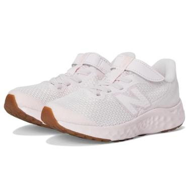 Imagem de New Balance Tênis de corrida unissex infantil Fresh Foam Arishi V4 elástico com alça superior, Granito rosa/rosa de meados do século, 1 X-Wide Little Kid